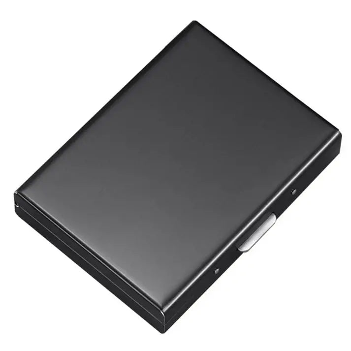 Tarjetero de acero inoxidable con bloqueo RFID