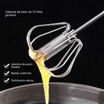 2 artículos 24€--Batidor de huevos semiautomático de acero inoxidable