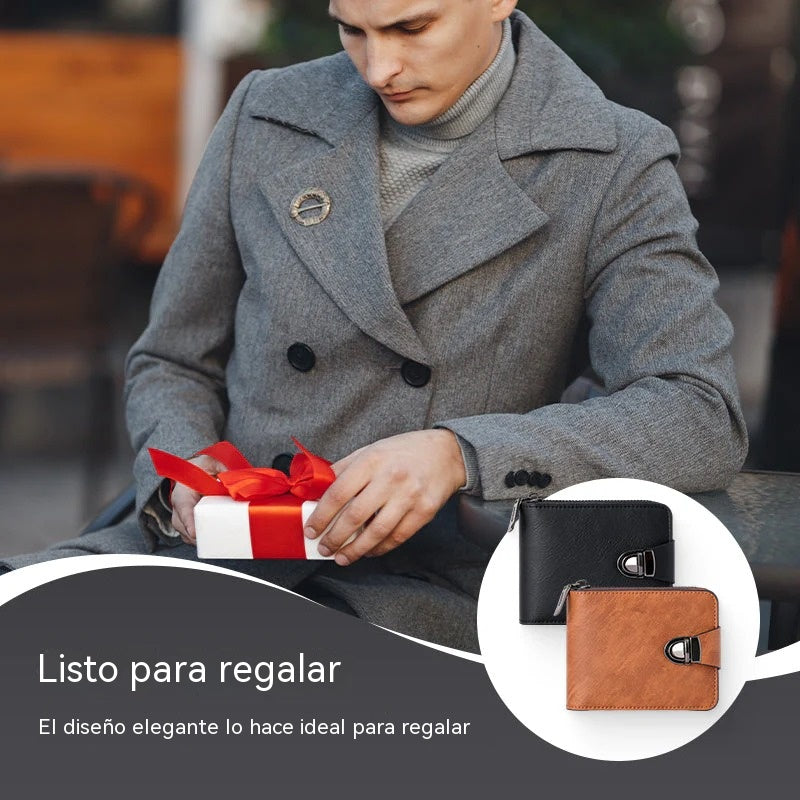 📢¡Disfruta ahora de un 60% de descuento! 🔥Minicartera retro con cremallera para hombre