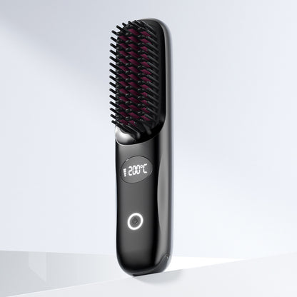 Cepillo alisador de pelo inalámbrico con pantalla LED