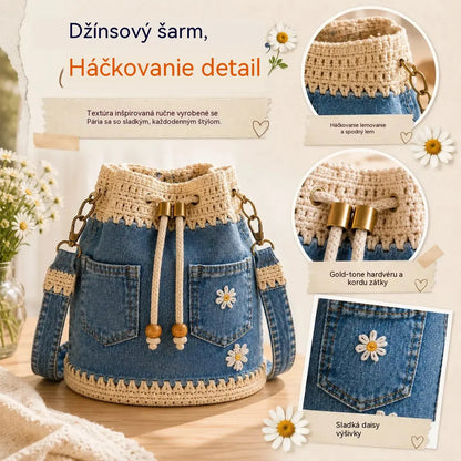 Tkaná džínsová taška v bohémskom štýle, ktorá doplní všetky vaše outfity ✨