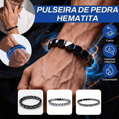 【Compra 1 y llévate 1 gratis】2 piezas 23 euros🔥Pulsera de energía de hematita y ónix negro｜Recupera tu fuerza y confianza masculina