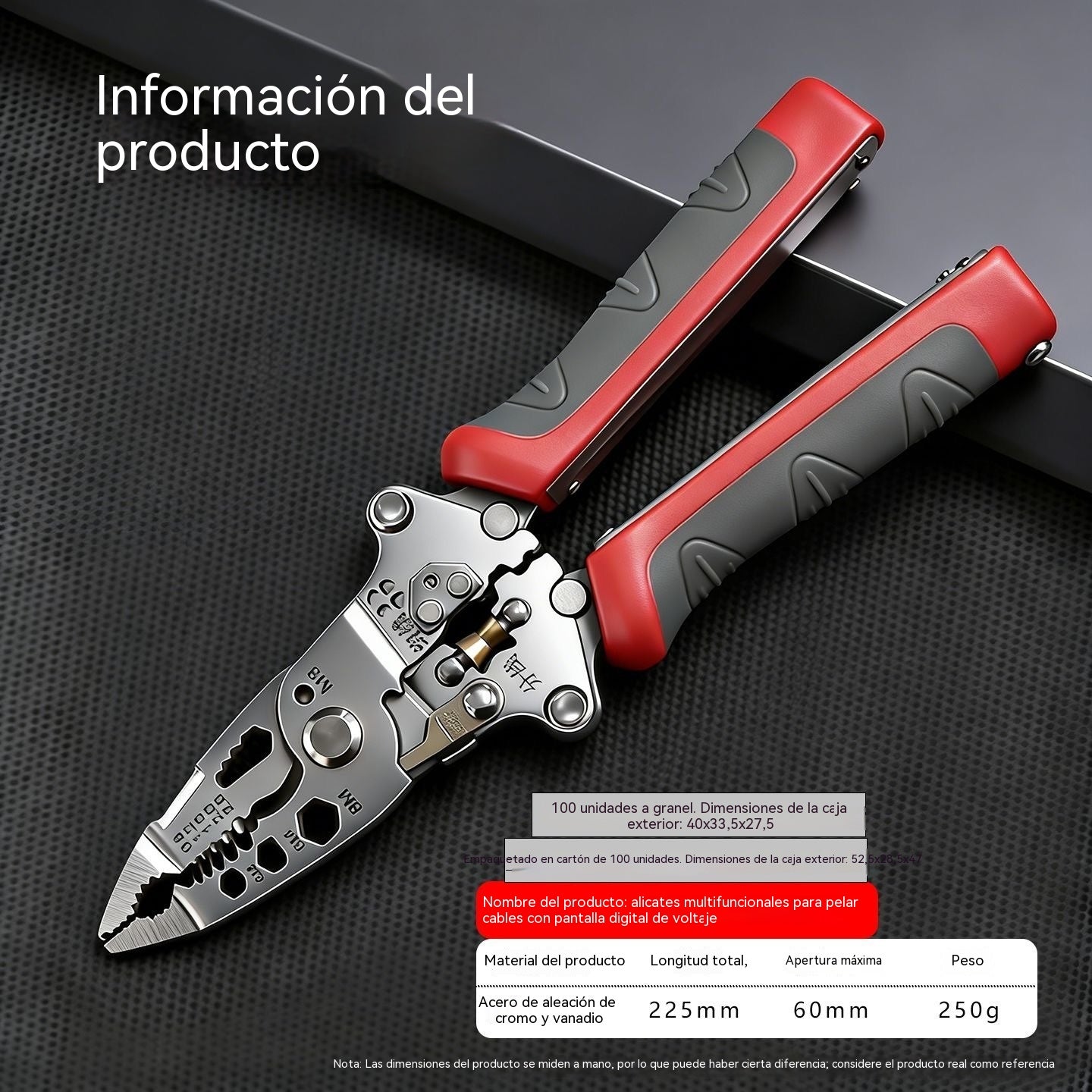 👍👍Pelacables multifuncional 25 en 1 con carga, pantalla digital, comprobación de voltaje, plegable y reforzado.
