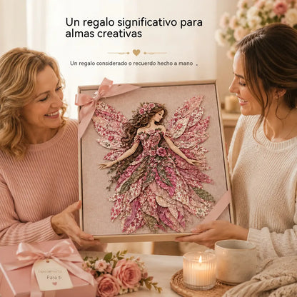 🧚‍♀️🌸 Set de patchwork premium "Hada": ¡tela de alta calidad con alas de flores, perfecta para decoraciones de pared de estilo fantástico hechas por ti mismo!