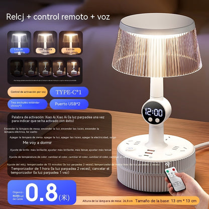 👍👍Portalámparas de mesa. Con control por voz y mando a distancia para luces nocturnas de dormitorio.