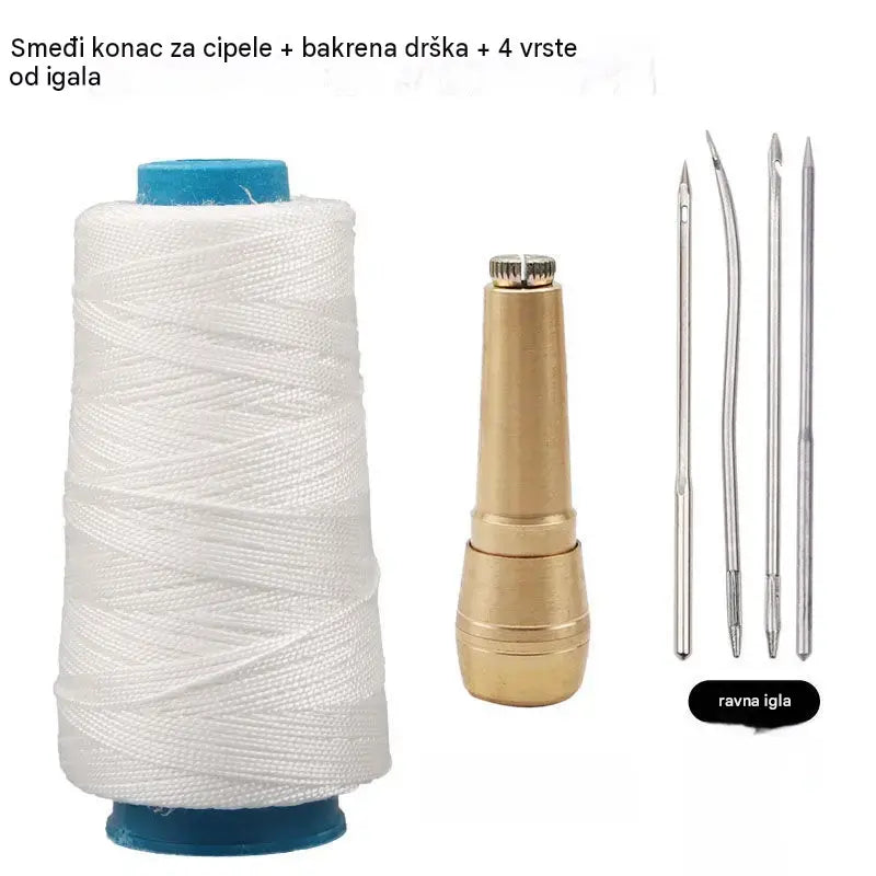✨Sada 50 % popusta!✨ Set od 5 dijelova za šivanje kože (šilo i voštani konac): alat za ručno šivanje i obradu kože.