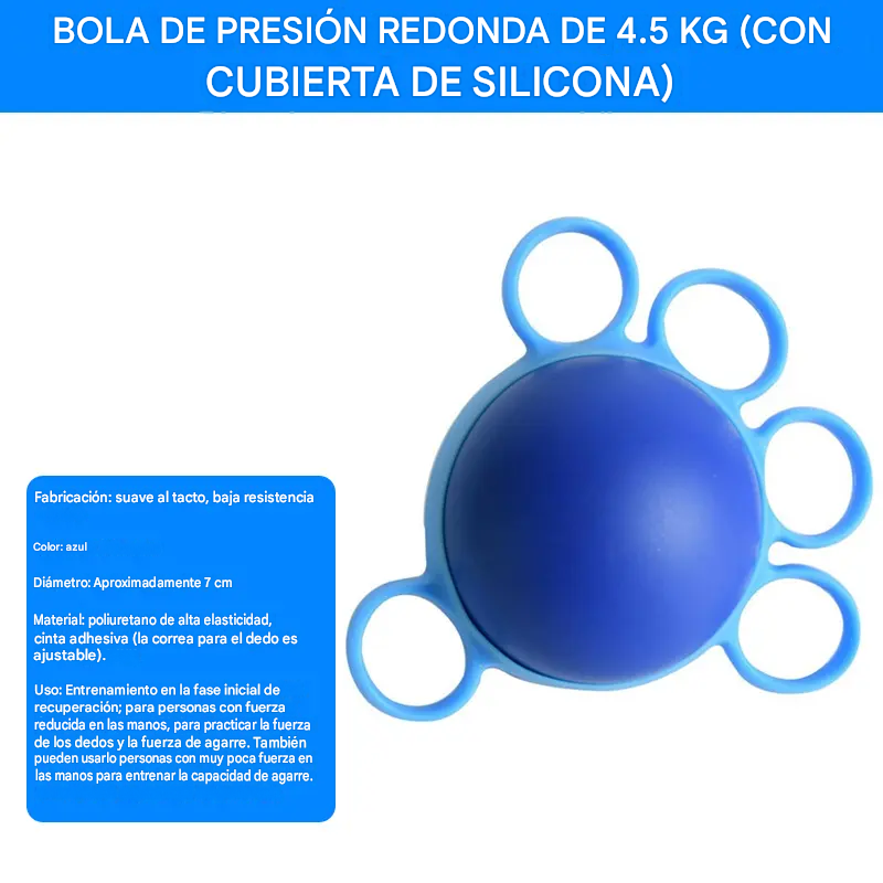 Pelota ortopédica para la recuperación de dedos y manos, con anillos de fijación, dispositivo de entrenamiento de fuerza y movilidad para personas mayores o con secuelas de un derrame cerebral.