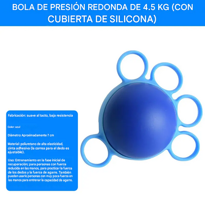 Pelota ortopédica para la recuperación de dedos y manos, con anillos de fijación, dispositivo de entrenamiento de fuerza y movilidad para personas mayores o con secuelas de un derrame cerebral.