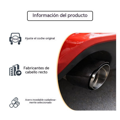 🚗🚗Tubo de escape con LED de fibra de carbono.