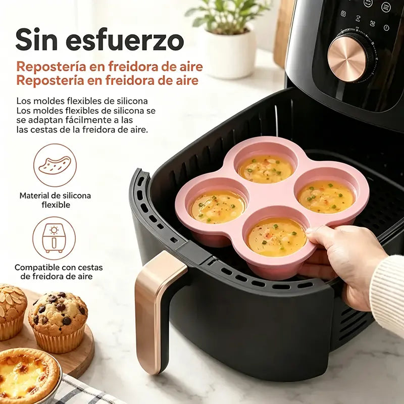 📢📢 2 piezas 24€ ⏰Molde de silicona cilíndrico y redondo de 4 cavidades (4 pulgadas) para repostería creativa: ideal para tartas arcoíris y pizzas.