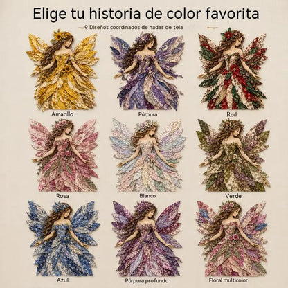 🧚‍♀️🌸 Set de patchwork premium "Hada": ¡tela de alta calidad con alas de flores, perfecta para decoraciones de pared de estilo fantástico hechas por ti mismo!