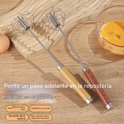 26€【 Conjunto de 2 piezas】Batidor de huevos semiautomático de acero inoxidable