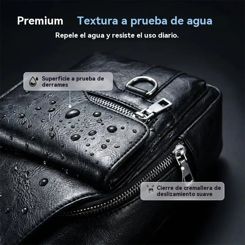 🎒 ¡50% de descuento por tiempo limitado! 🧳 Bolso de hombro/pecho retro impermeable de piel sintética para hombre – Impermeable