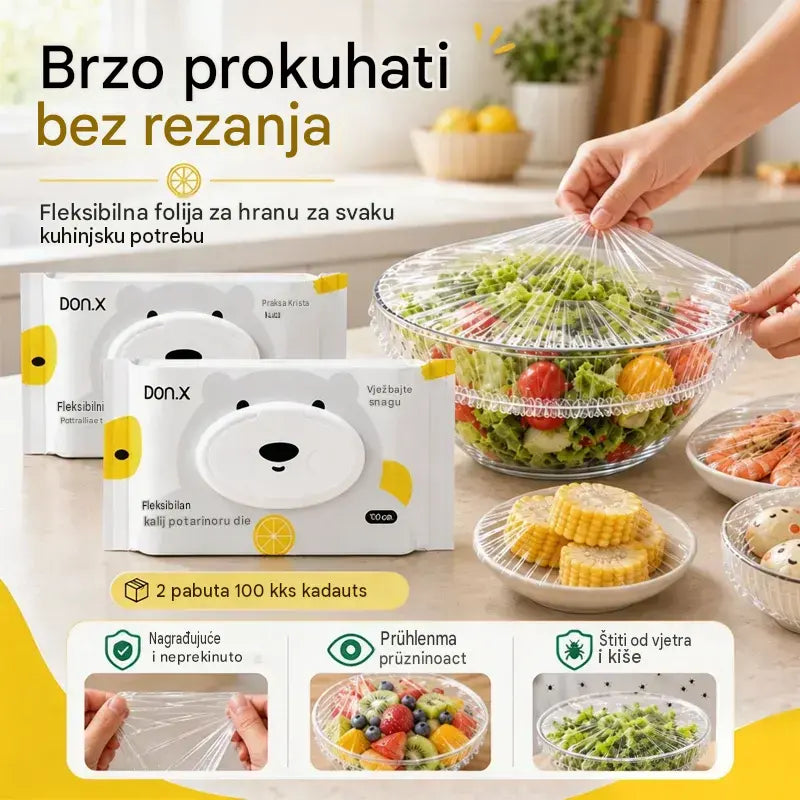 【2 vrećice, ukupno 200 komada】Jednokratna ambalaža od folije za hranu, kliznog tipa, s poklopcem na preklop za brtvljenje i zaštitu od prašine i insekata, za pohranu.