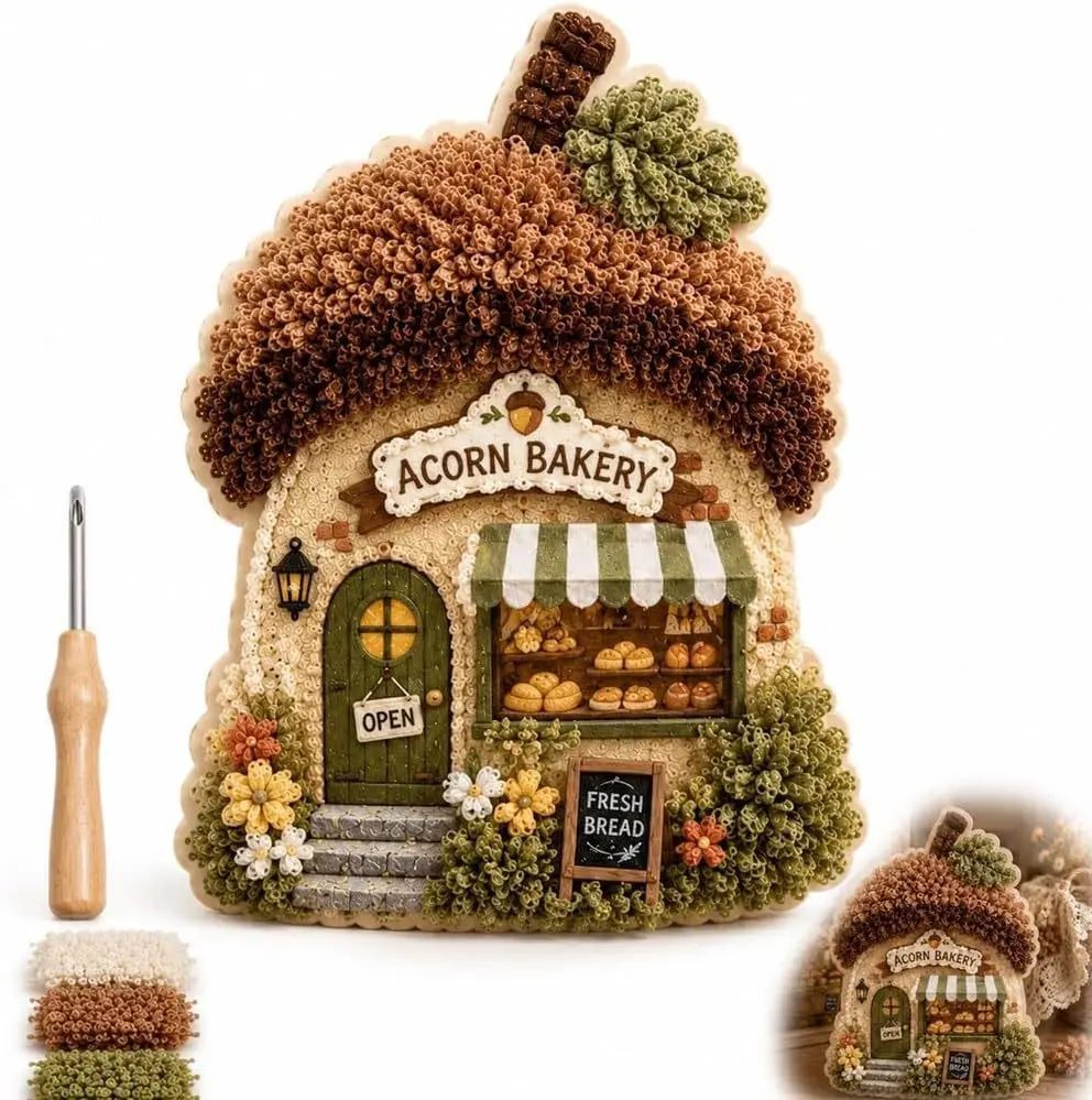 🍄 Kit de arte 3D para tela con diseño de pueblo caprichoso