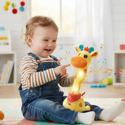 🦒👼Una jirafa de peluche interactiva, 🎵una linda compañera que cantará contigo.