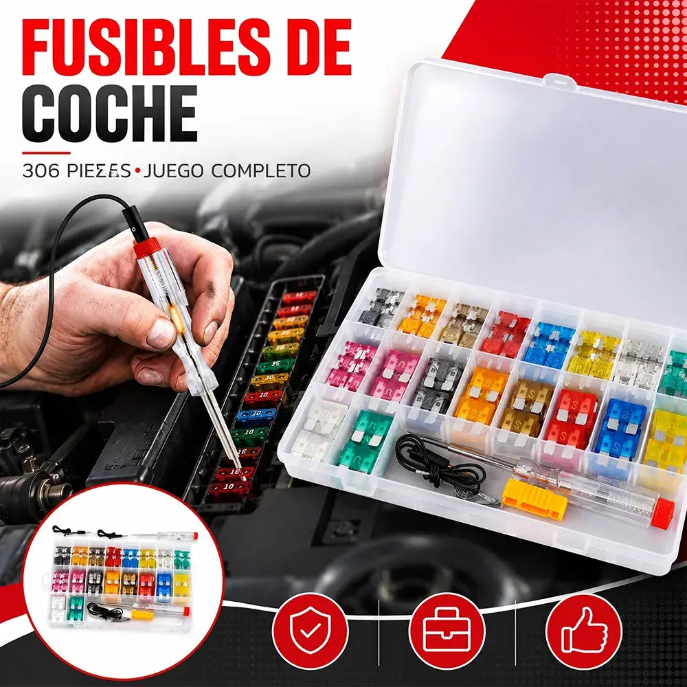 Juego de fusibles para automóviles de 306 piezas