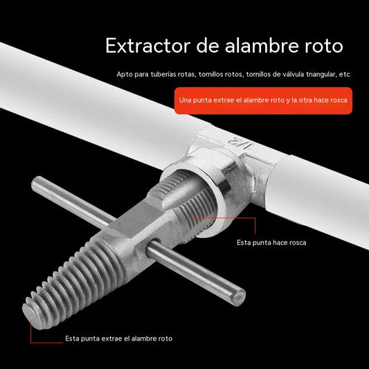 2 piezas 31 €【4 puntos + 6 puntos】Kit de doble función para la eliminación y reparación de roscas de tubería