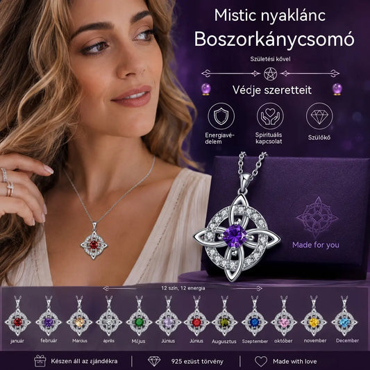Misztikus Boszorkánycsomó születésköves nyaklánc 🔮💞 Óvd meg szeretteidet