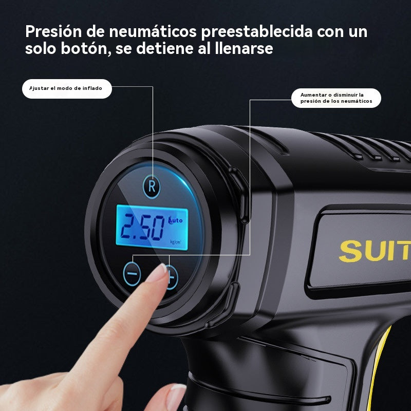 🚗💨✅Compra 1 y llévate 1 gratis🔥Inflador de neumáticos portátil inalámbrico multifuncional para coche con pantalla digital