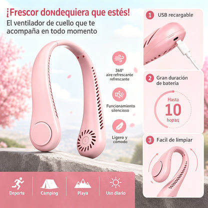 💨 Ventilator za hlađenje koji se nosi oko vrata – izuzetno tih, prijenosan, s rotacijom od 360° – idealan izbor za ljeto 🌞
