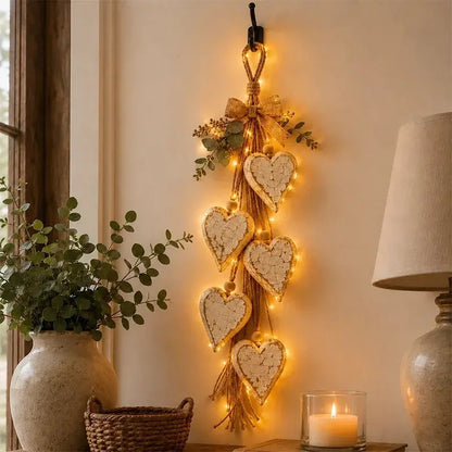✨ Rozžiarte svoj domov romantickou atmosférou! Závesná dekorácia v tvare srdca s integrovanými LED svetlami! 💖🏡