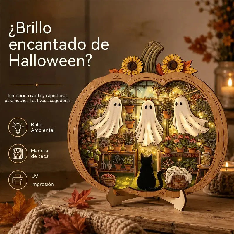 🔥¡Hasta agotar existencias, 50% de descuento! 🎉 Adorno de escritorio de calabaza de madera para Halloween