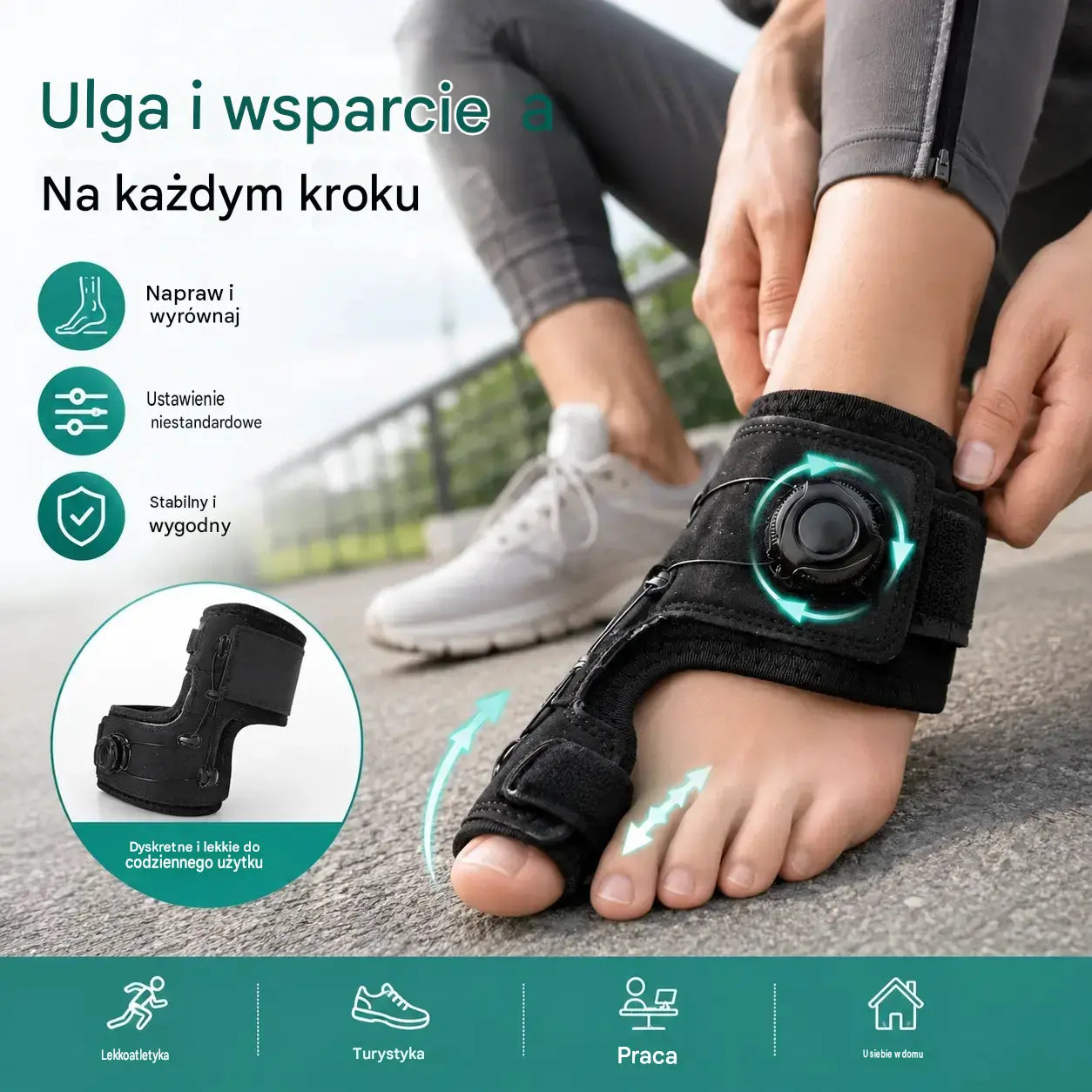 🔥【2 szt.] Profesjonalny korektor palców z regulowanym pokrętłem, szyną stabilizującą i separatorem palców, łagodzący ból, rozmiar uniwersalny