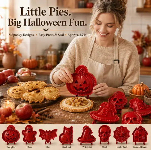 4 artículos 28€-🎃 Juego de moldes para minipasteles de Halloween: 8 diseños espeluznantes para una repostería festiva y sencilla
