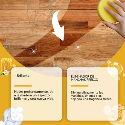 【30%0FF】Spray abrillantador de madera con cera de abeja de 120 ml (incluye esponja y toalla) para el cuidado de los muebles, la prevención de grietas y la protección de la pintura.