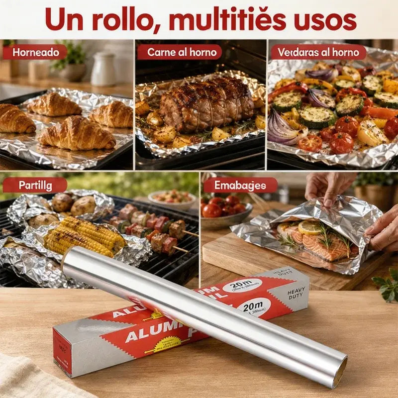Papel de aluminio grueso para uso doméstico