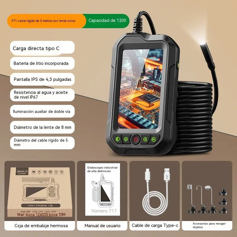 🔍 ¡Promoción por tiempo limitado: 50% de descuento! ✨ Cámara endoscópica portátil HD 1080p con pantalla de 4,3" – Impermeable (IP67), inspección de precisión, batería de larga duración ✨