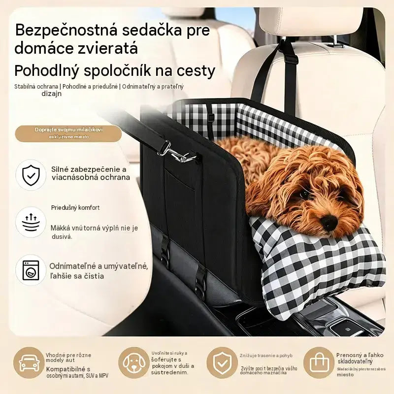 🐶 Užite si teraz 50% zľavu! 🎁 Prenosný vyvýšený sedák pre psov do auta, vrátane bezpečnostného pásu a polstrovaného prepravného boxu pre domáce zvieratá.