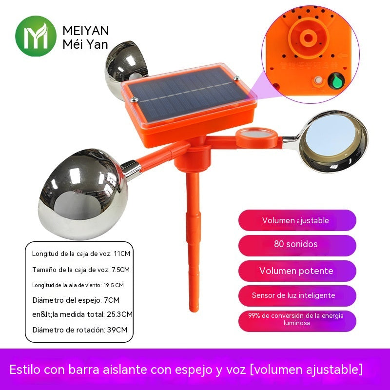 🐦🦉【NUEVO】Nuevo ahuyentador de pájaros con voz ajustable, alimentado por energía solar y eólica, mejorado
