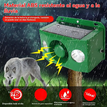 🔥🐅Repelente ultrasónico de animales salvajes alimentado por energía solar
