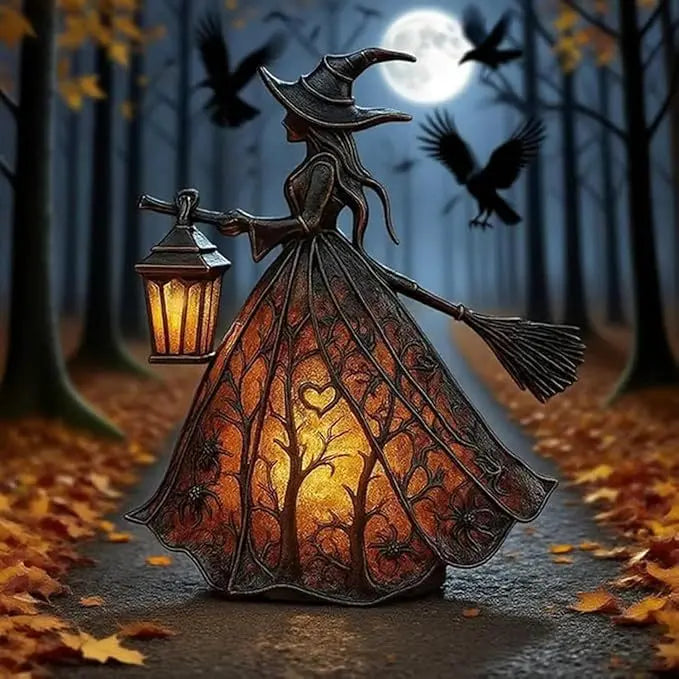 🧙‍♀️Lámpara de bruja, una decoración de linterna gótica espeluznante, un adorno de lámpara de mesa único, una luz de noche con patas, adecuada para el hogar, el porche, la oficina y la decoración de fiestas.