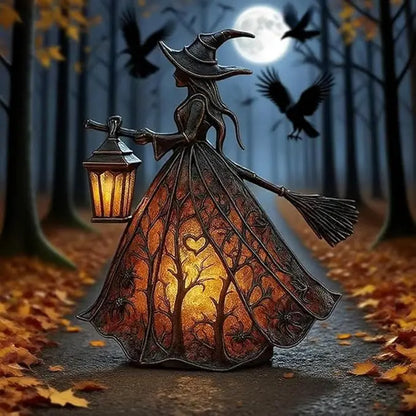 🧙‍♀️Lámpara de bruja, una decoración de linterna gótica espeluznante, un adorno de lámpara de mesa único, una luz de noche con patas, adecuada para el hogar, el porche, la oficina y la decoración de fiestas.