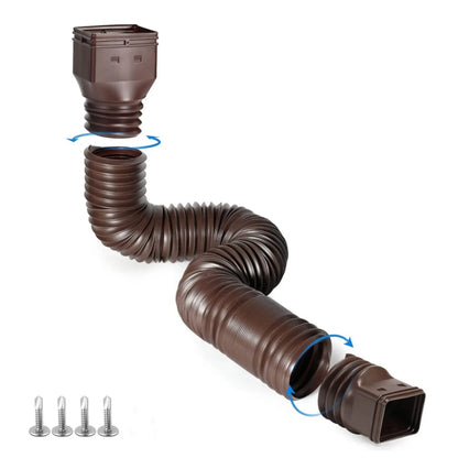 🏡 Kit de extensión flexible para bajante de canalón – Tubo de drenaje ajustable de 22 a 63 pulgadas con filtro de hojas para proteger los cimientos