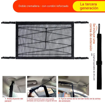 😆Bolsa de almacenamiento para el techo del coche con hebilla ajustable.