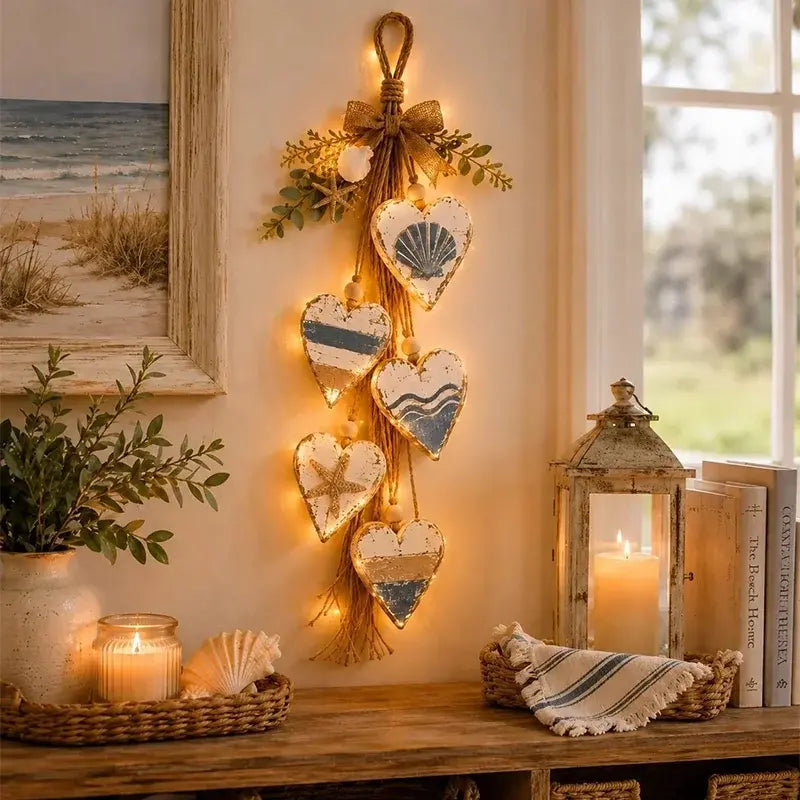 ✨ Rozžiarte svoj domov romantickou atmosférou! Závesná dekorácia v tvare srdca s integrovanými LED svetlami! 💖🏡