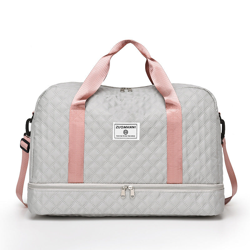 🔥Elegante bolsa de viaje de gran capacidad con diseño de separación para uso húmedo y seco, adecuada para yoga y fitness.