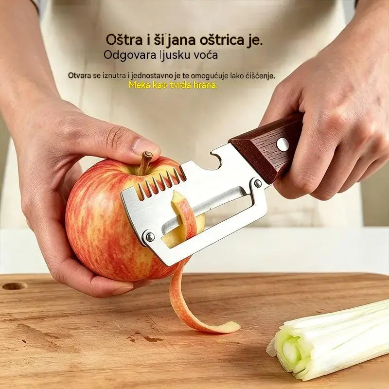 【Kupite 1, dobijte 1 gratis】 (2 komada) Višenamjenska kuhinjska gulilica 3 u 1: Guli, sjecka povrće, reže meso i otvara boce!