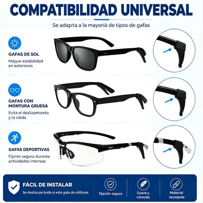 【14 pares por 24 euros】Ganchos antideslizantes para las orejas de las gafas