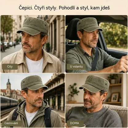 Vojenská kadetská čepice ve vintage stylu pro ženy i muže
