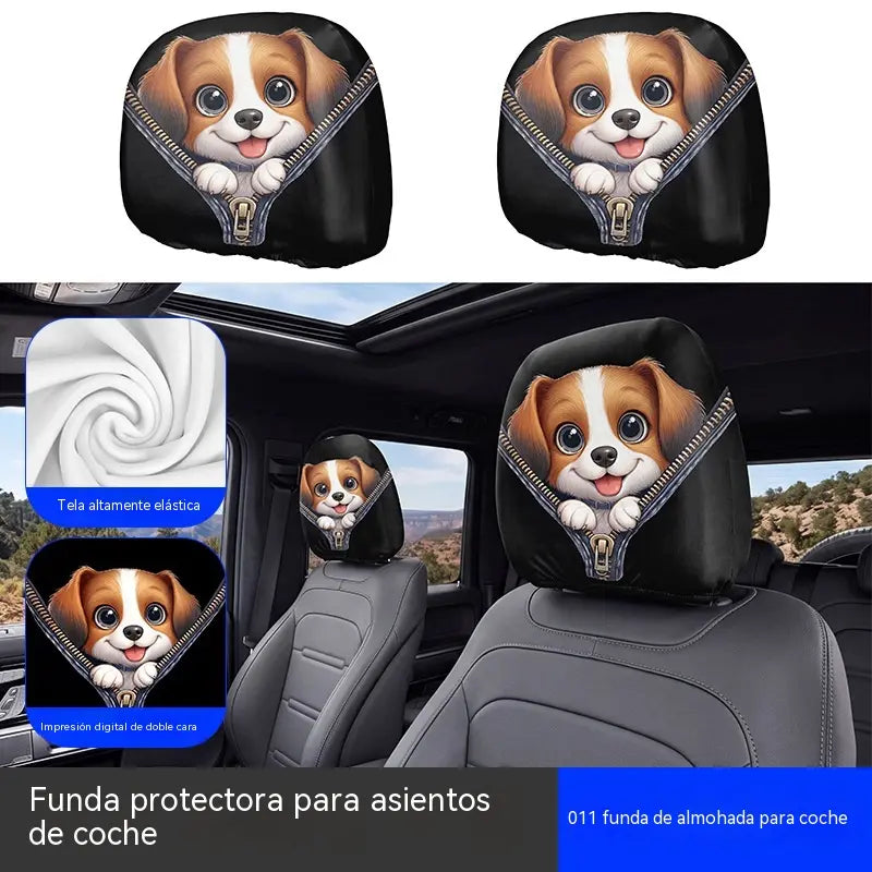 4 piezas 26 €- Funda de cojín para asiento de coche con expresión divertida