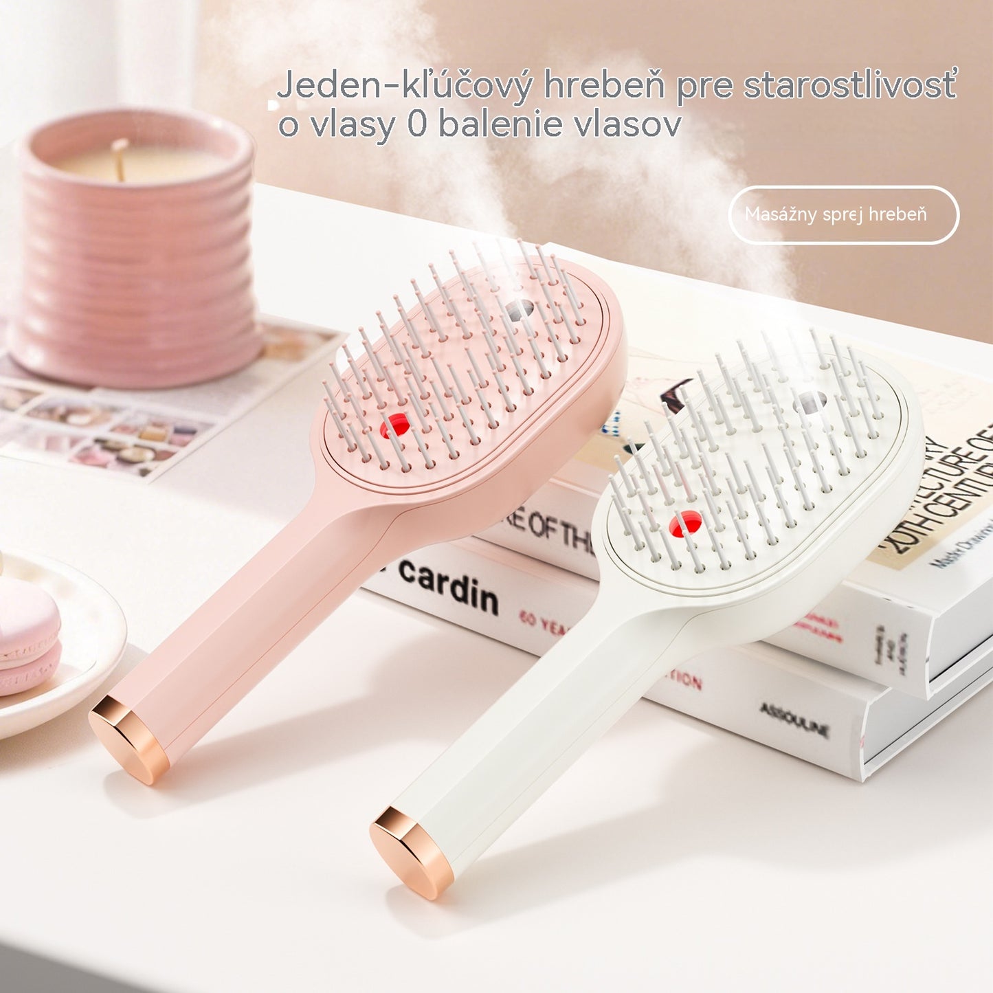 【30%OFF】💖💨Hrebeň s funkciou striekania jedným tlačidlom, ktorá účinne zabraňuje zamotávaniu vlasov.