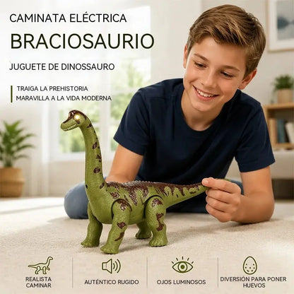 🦕 Brachiosaurus eléctrico andante: un juguete de dinosaurio con movimiento, efectos de sonido y ojos con luces LED.