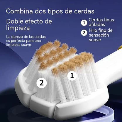Cepillo de dientes de tres caras con cerdas suaves