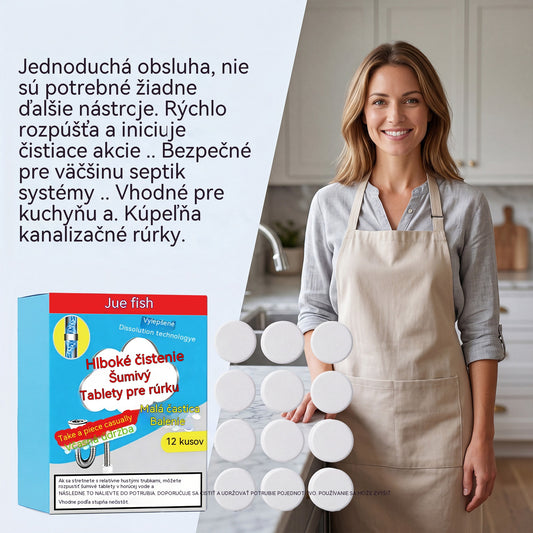 🥳3 balenia za 23 eur💞 Výkonné šumivé tablety na čistenie potrubia, rýchlo rozpúšťajú mastnotu a upchatia z vlasov, antibakteriálny čistič potrubia a dezodorant pre umývadlo, toaletu a podlahové odtoky.