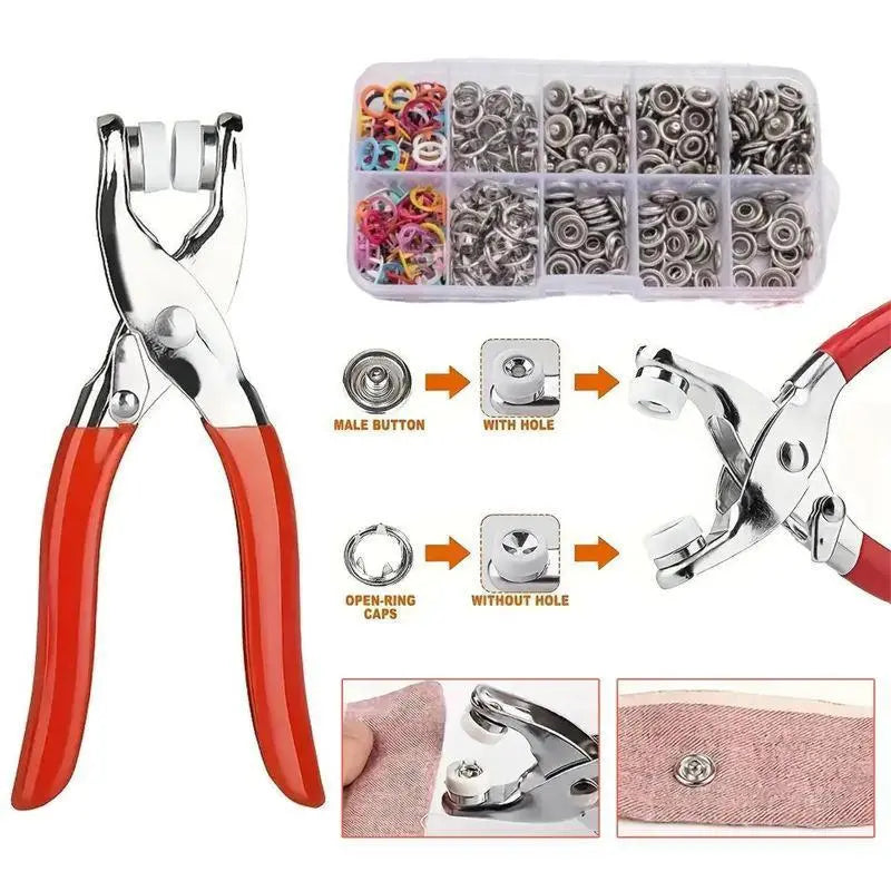 🔥 Komplet od 100 metalnih gumba + ručna kliješta bez šivanja 🧵🔧